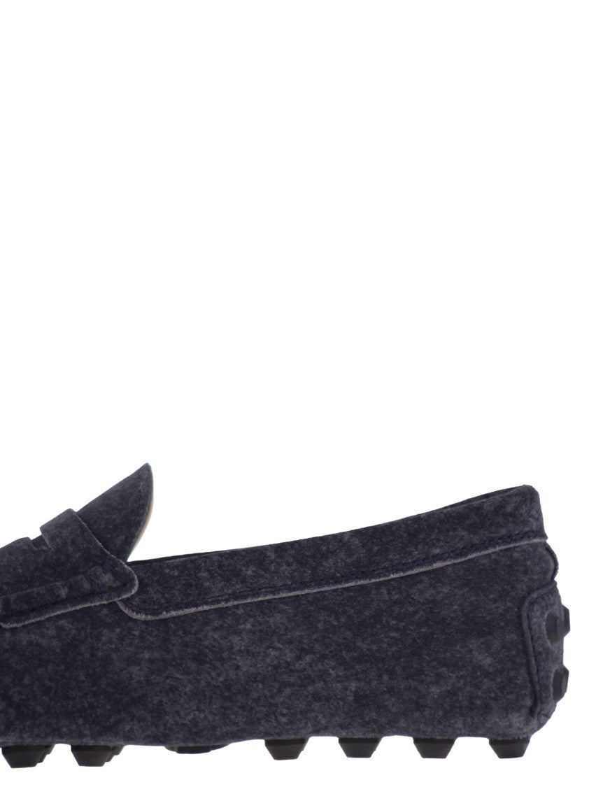 Tod's Gommino Bubble Sole In Suede Leather Loafers