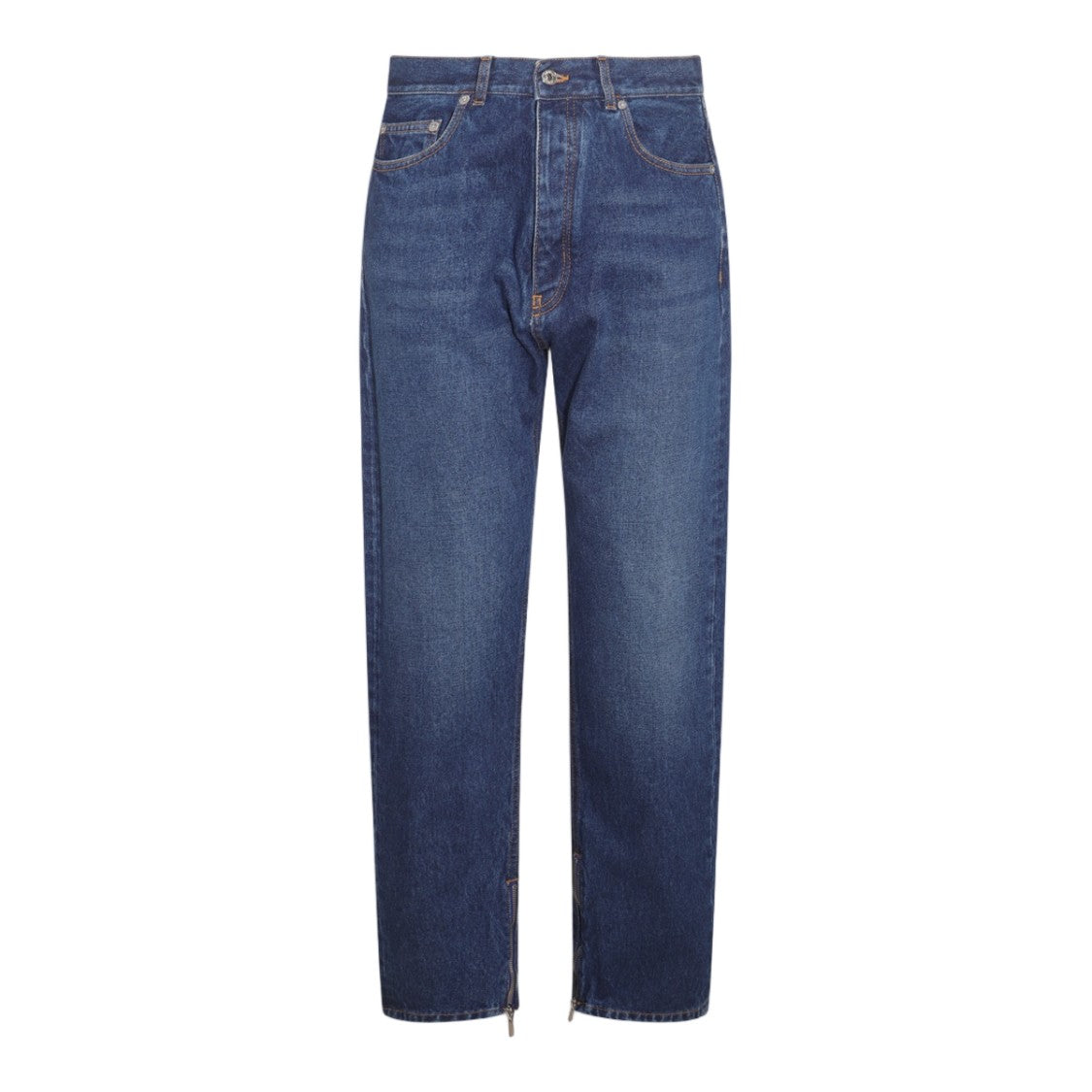 Off-White Straight-Leg Denim Jeans With Five-Pocket Design