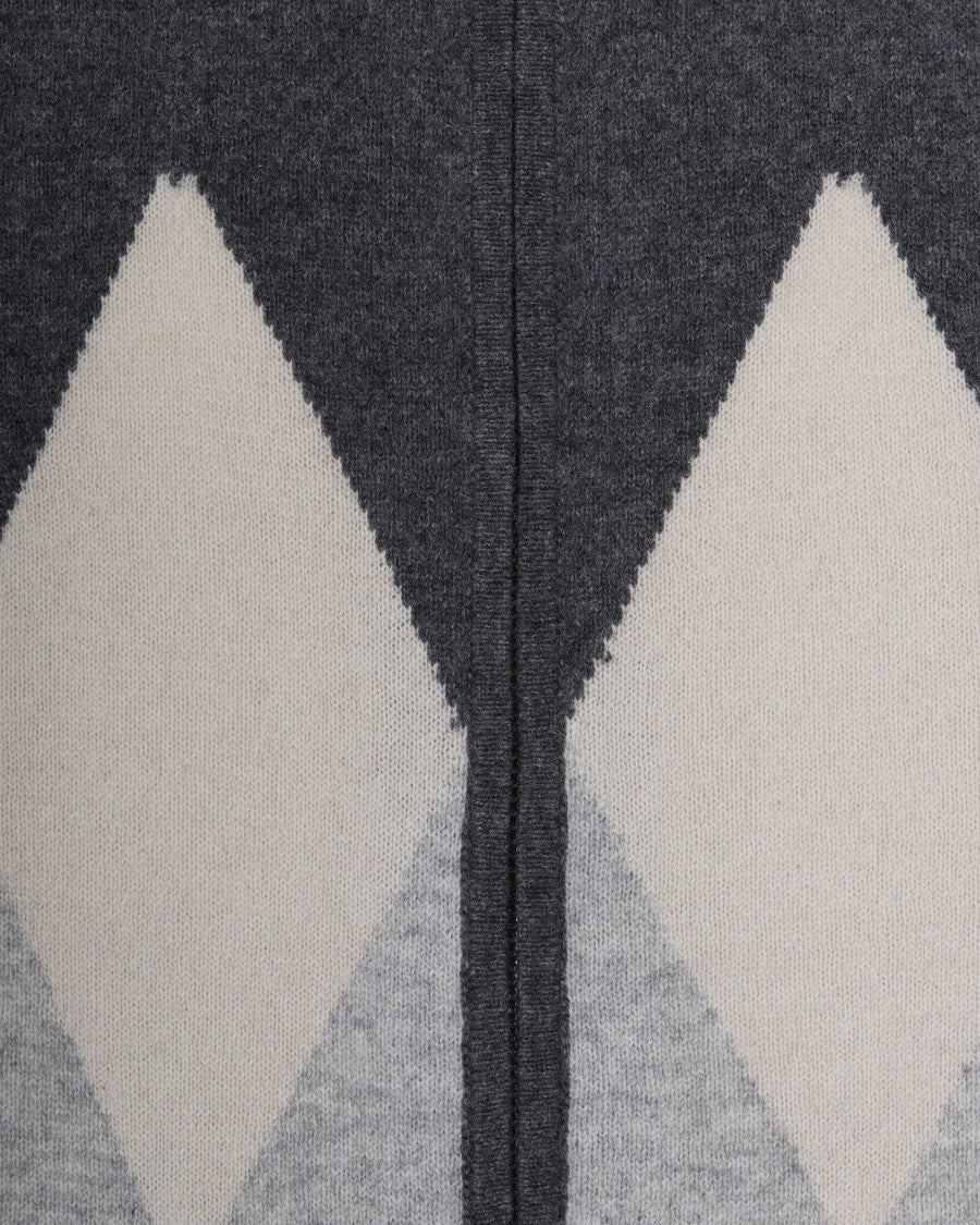Ballantyne Argyle High-Collar Cashmere Full-Zip Cardigan