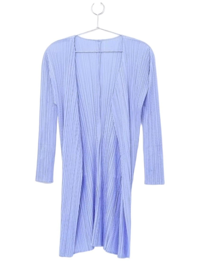 Pleats Please Finely Pleated Lightweight Cardigan With Open Front Design