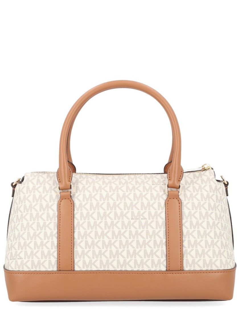 Michael Michael Kors Andie Beige Monogram Shoulder Bag