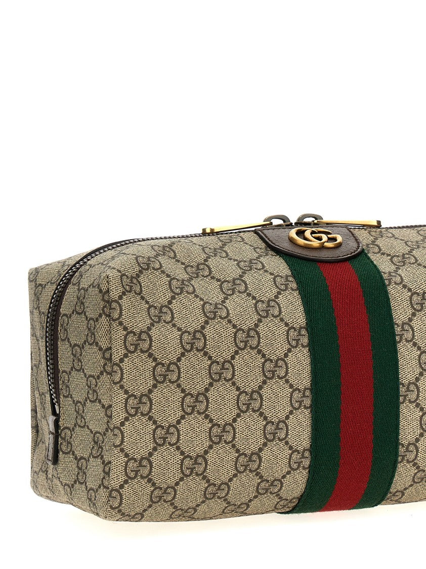 Gucci Rectangular Logo-Print Toiletry Bag With Structured Design