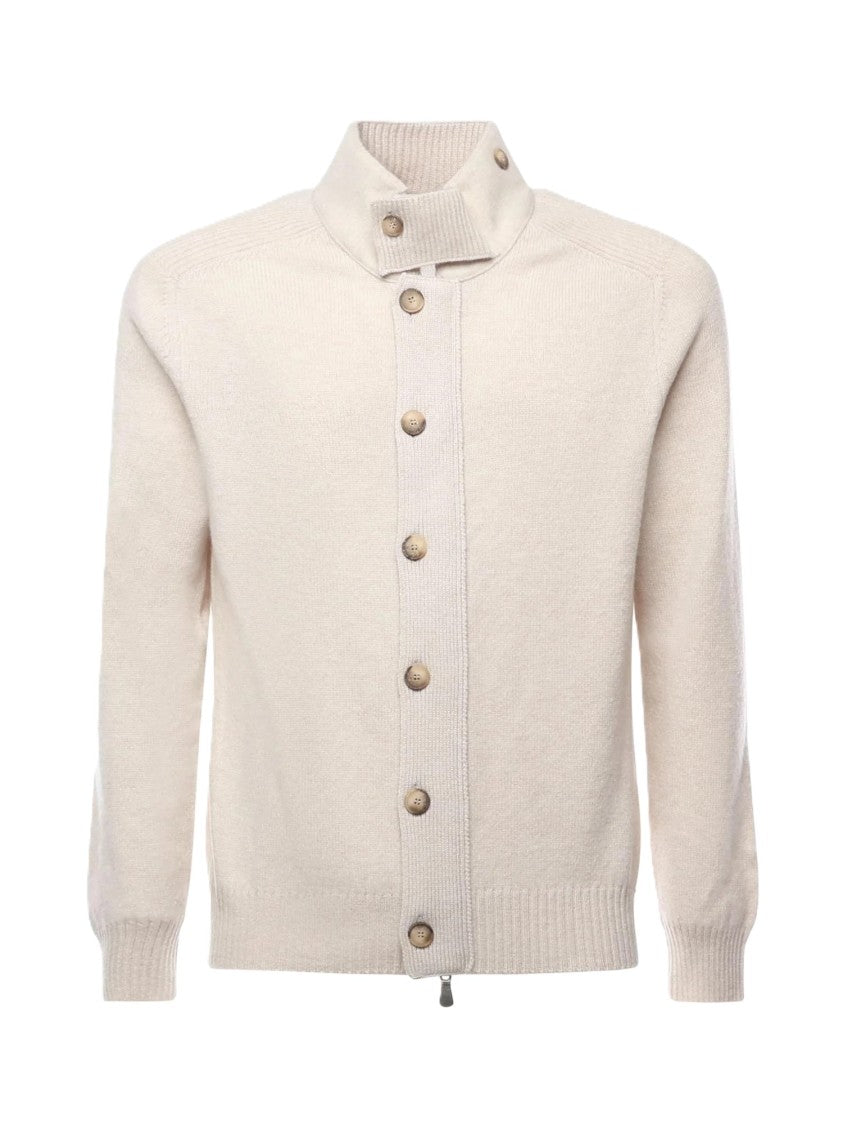 Paolo Fiorillo Capri Refined Cream Virgin Wool Cardigan