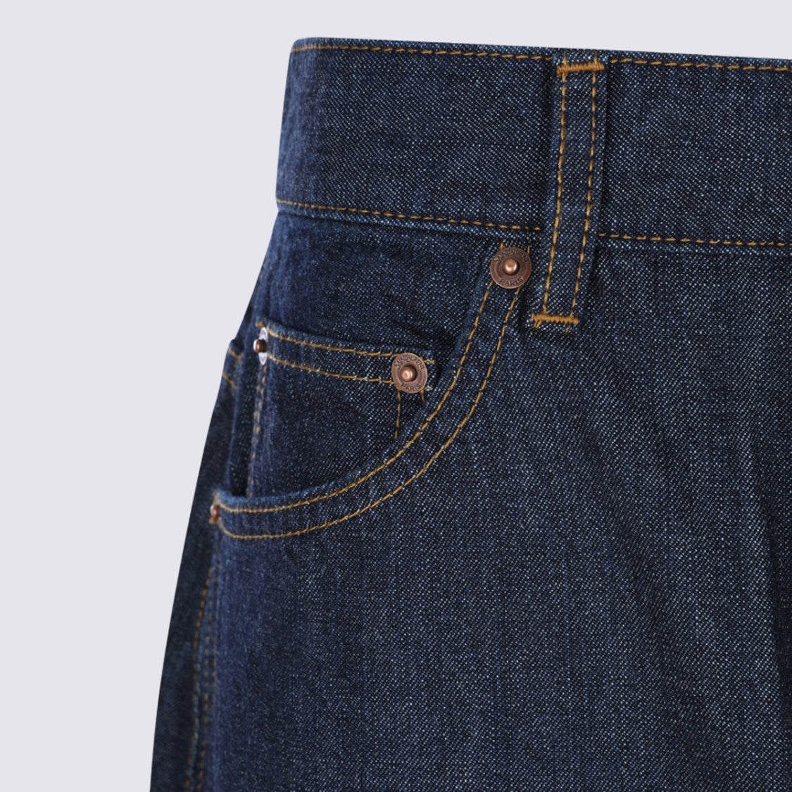 Saint Laurent Tiered Denim Five-Pocket Maxi Skirt