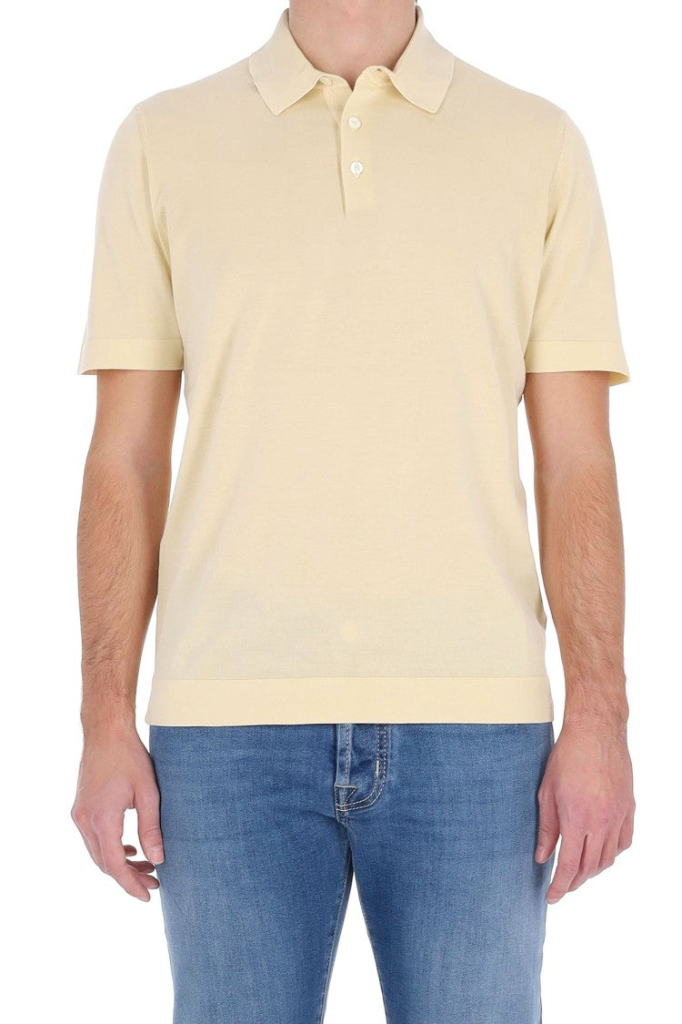 Drumohr Yellow Ice Cotton Frosted Polo Shirt