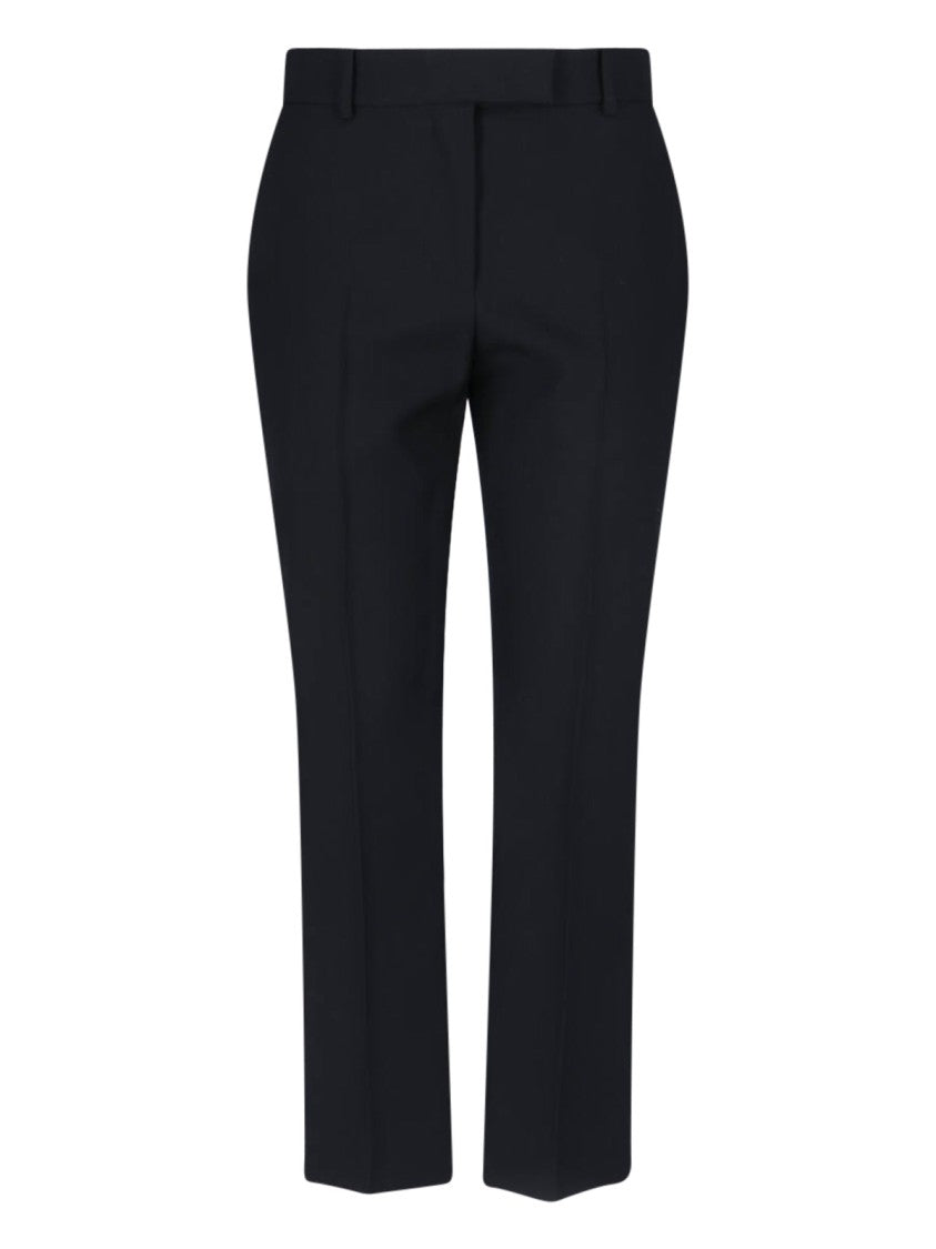 Alexander Mcqueen High-Waisted Black Wool Palazzo Pants
