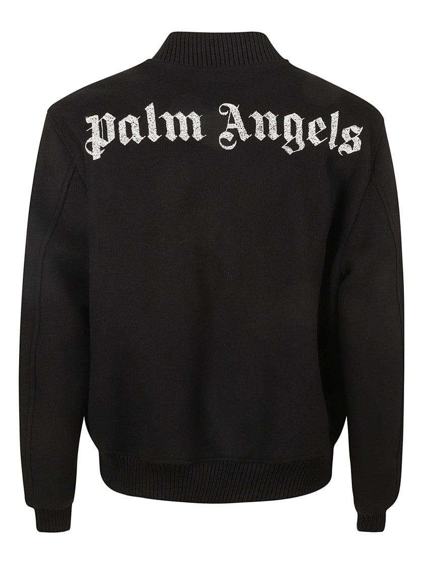 Palm Angels Classic Bomber Jacket With Graphic Lettering