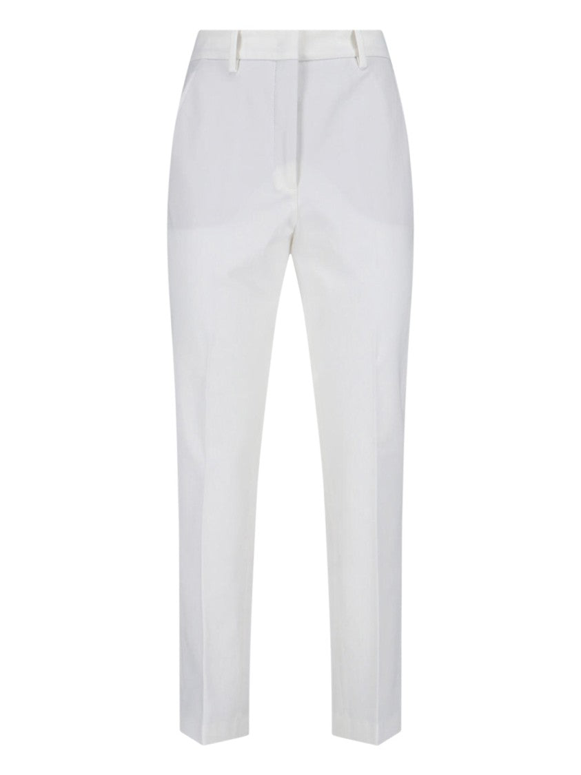 Incotex White Straight Leg Cotton Pants
