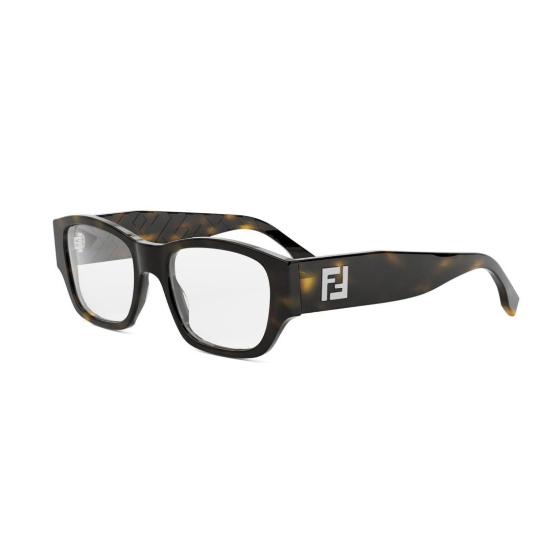 Fendi Fe50123i Rectangular Tortoiseshell Pattern Eyeglasses