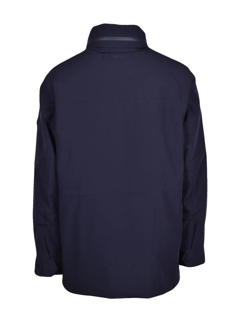 Gant Midlength Dark Blue Parka With Removable Vest And Functional Pockets