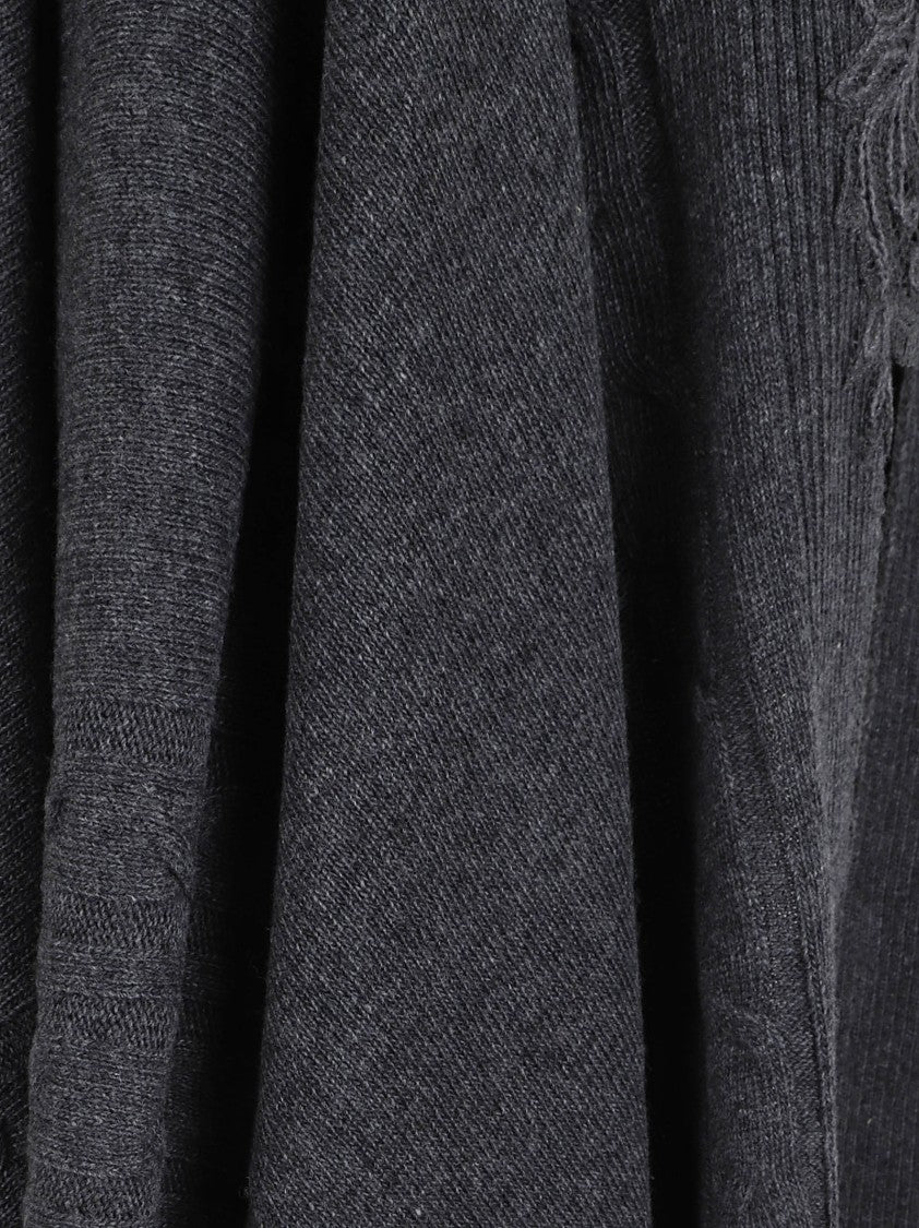 Ermanno Scervino Dark Grey Wool Blend Cape