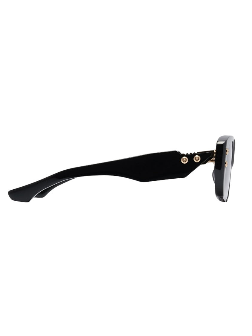 Dita Angular Black Acetate Sunglasses With Gold Accents