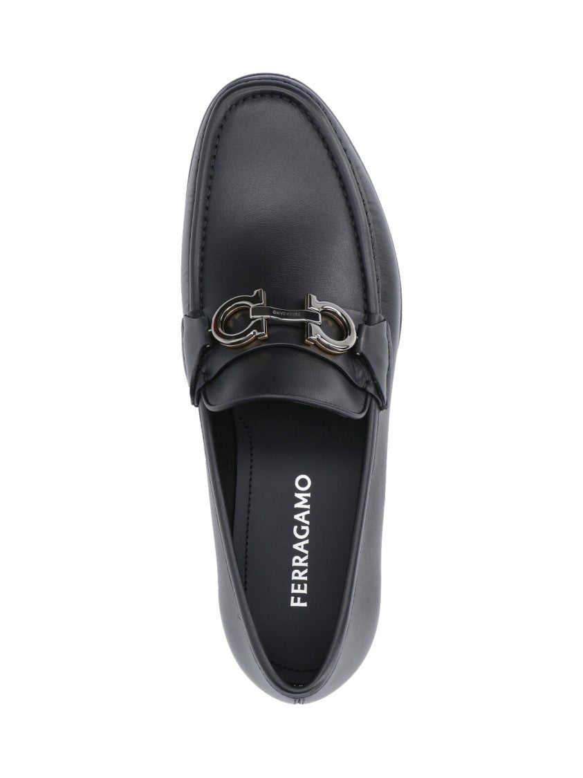 Ferragamo Moccasins With Reversible Silver And Gold Hardware