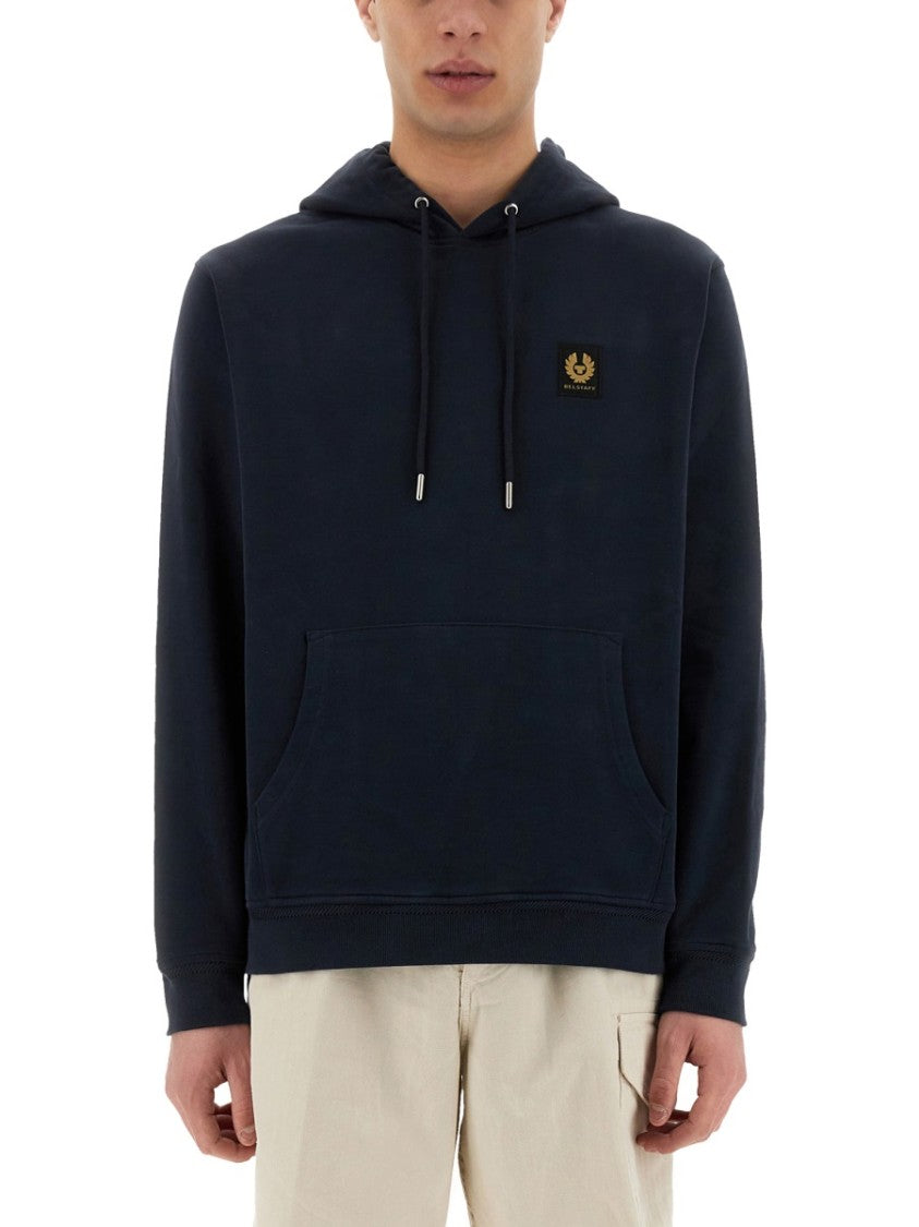 Belstaff Regular Fit Cotton Logo Hoodie