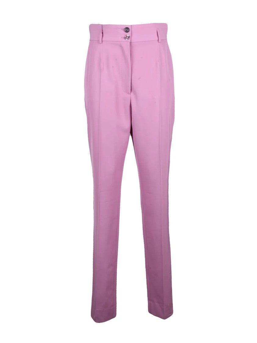 Dolce & Gabbana Tailored Slim Fit Trousers With High Waist And Pleated Detail