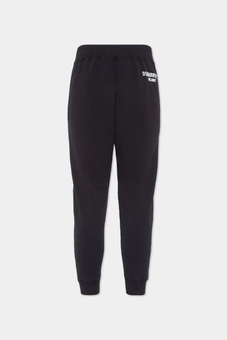Dsquared2 Black Cotton Fleece Jogger Sweatpants