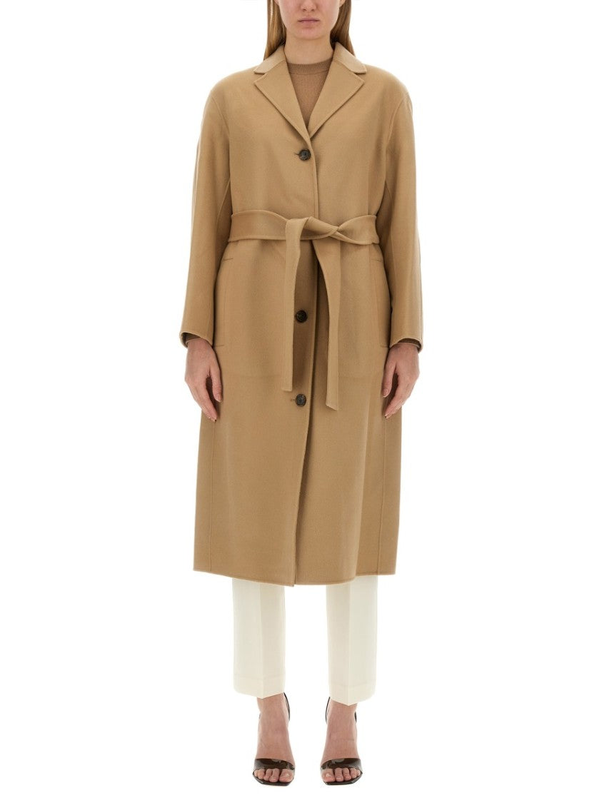 Theory Belted Wool And Cashmere Blend Coat