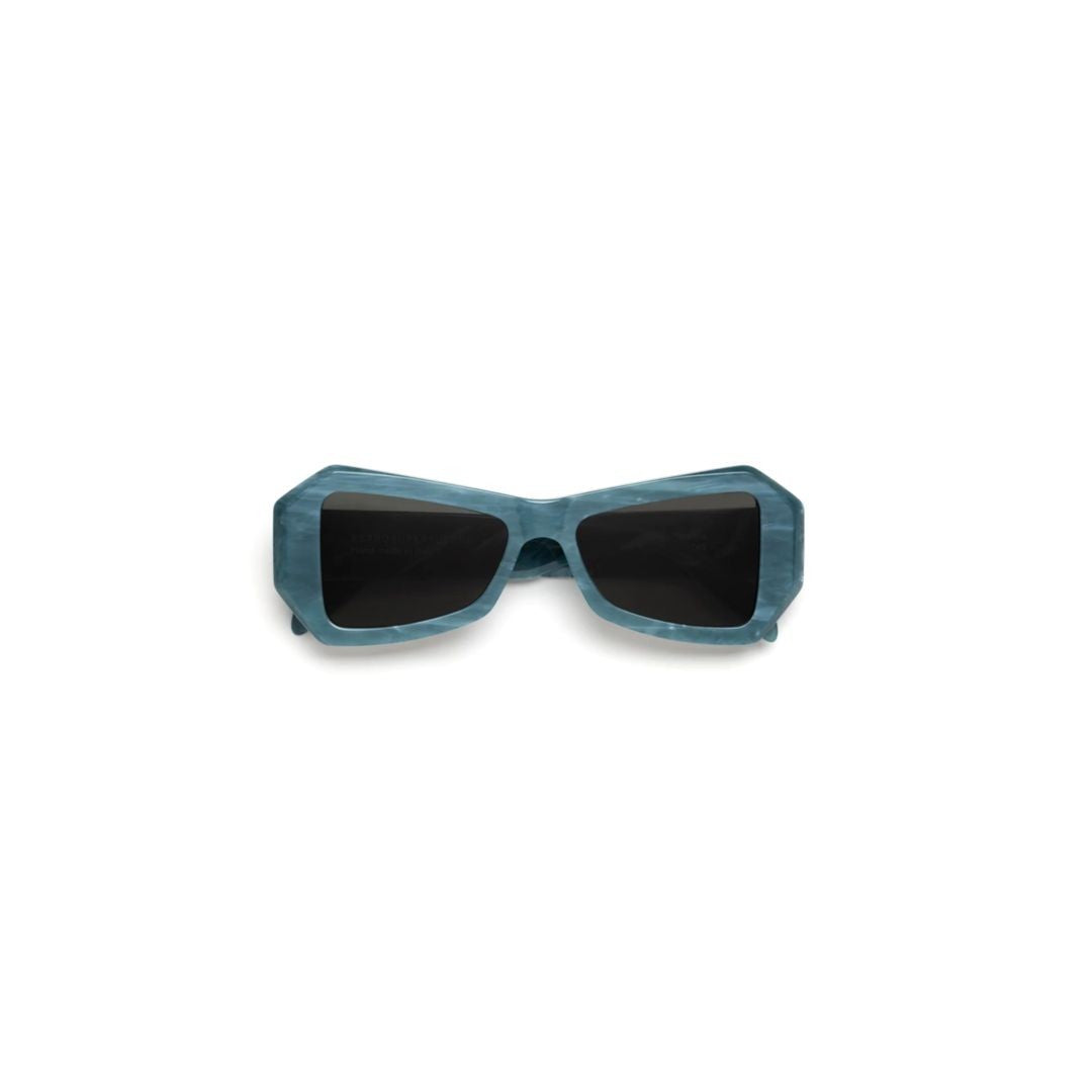 Retrosuperfuture Tempio Blue Marble Geometric Blue Marble Acetate Sunglasses