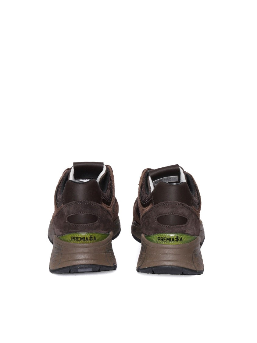 Premiata Sculpted White Sneakers With Layered Texture And Comfort Sole