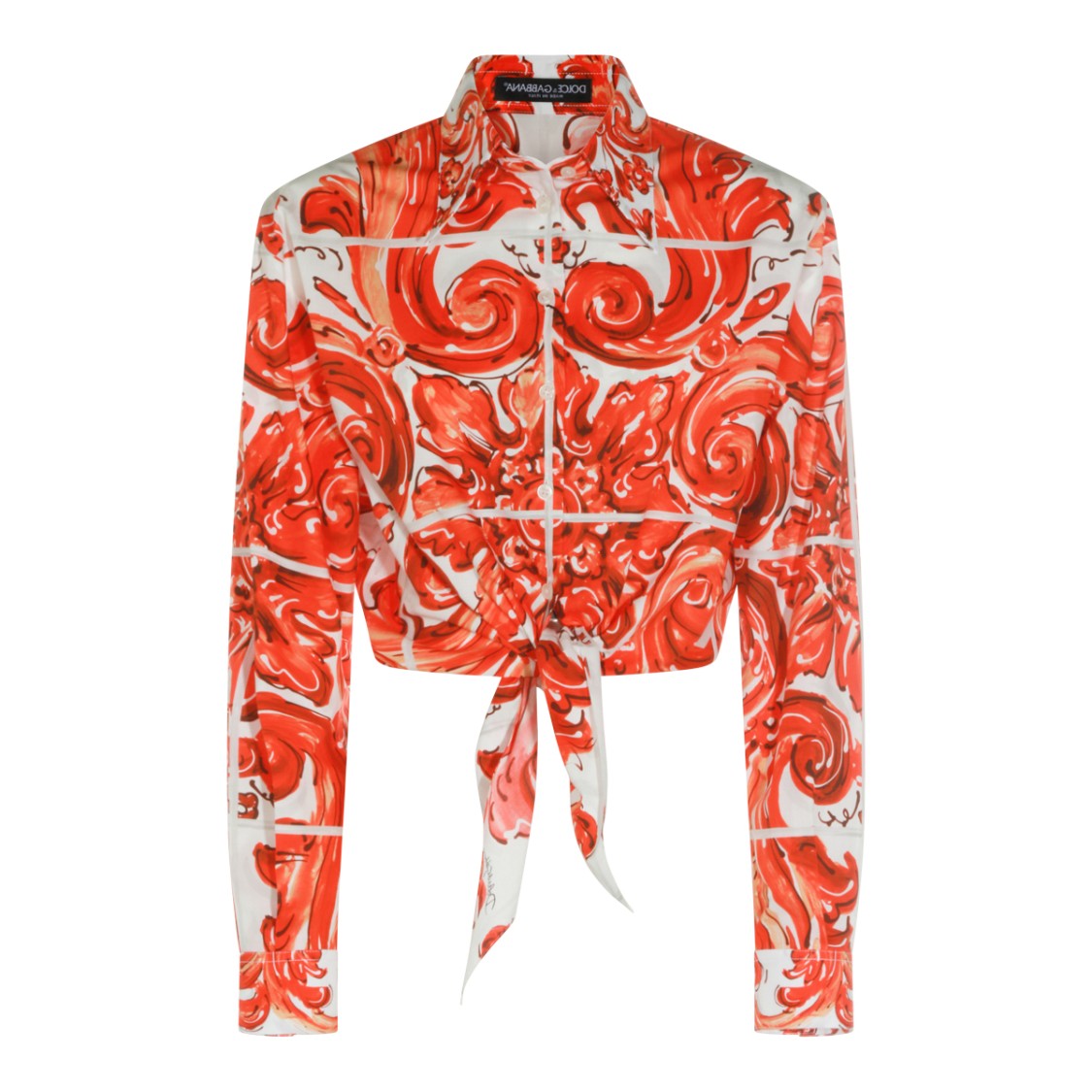 Dolce & Gabbana Orange Cotton Maiolica Shirt