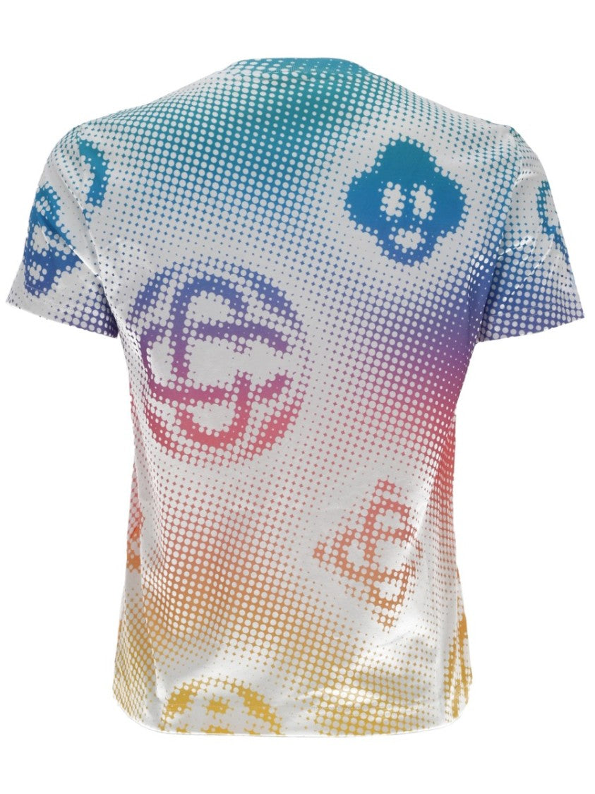 Casablanca White Airbrush Smiley Organic Cotton T-Shirt