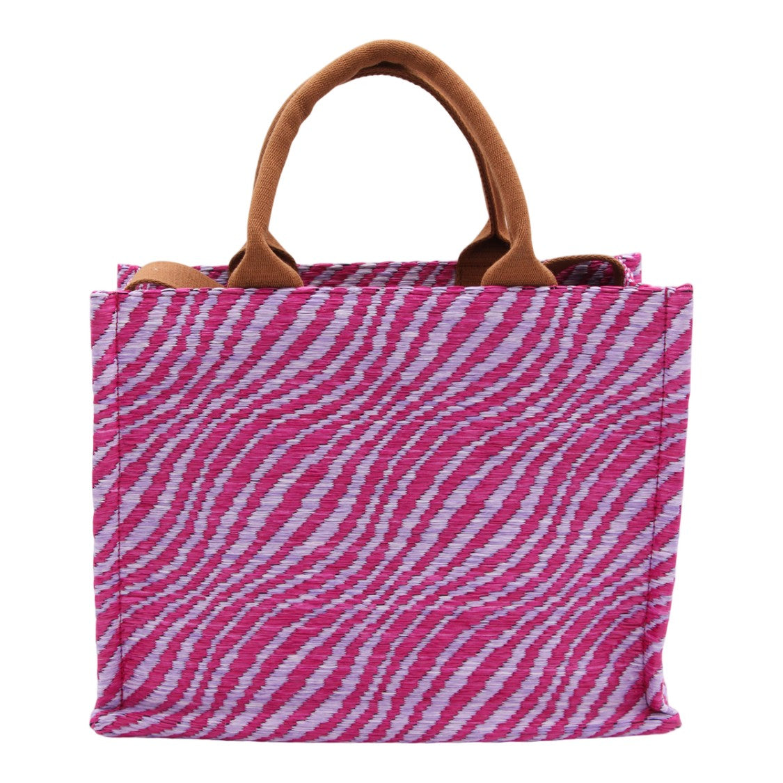 Marni Pink And White Woven Tote Bag