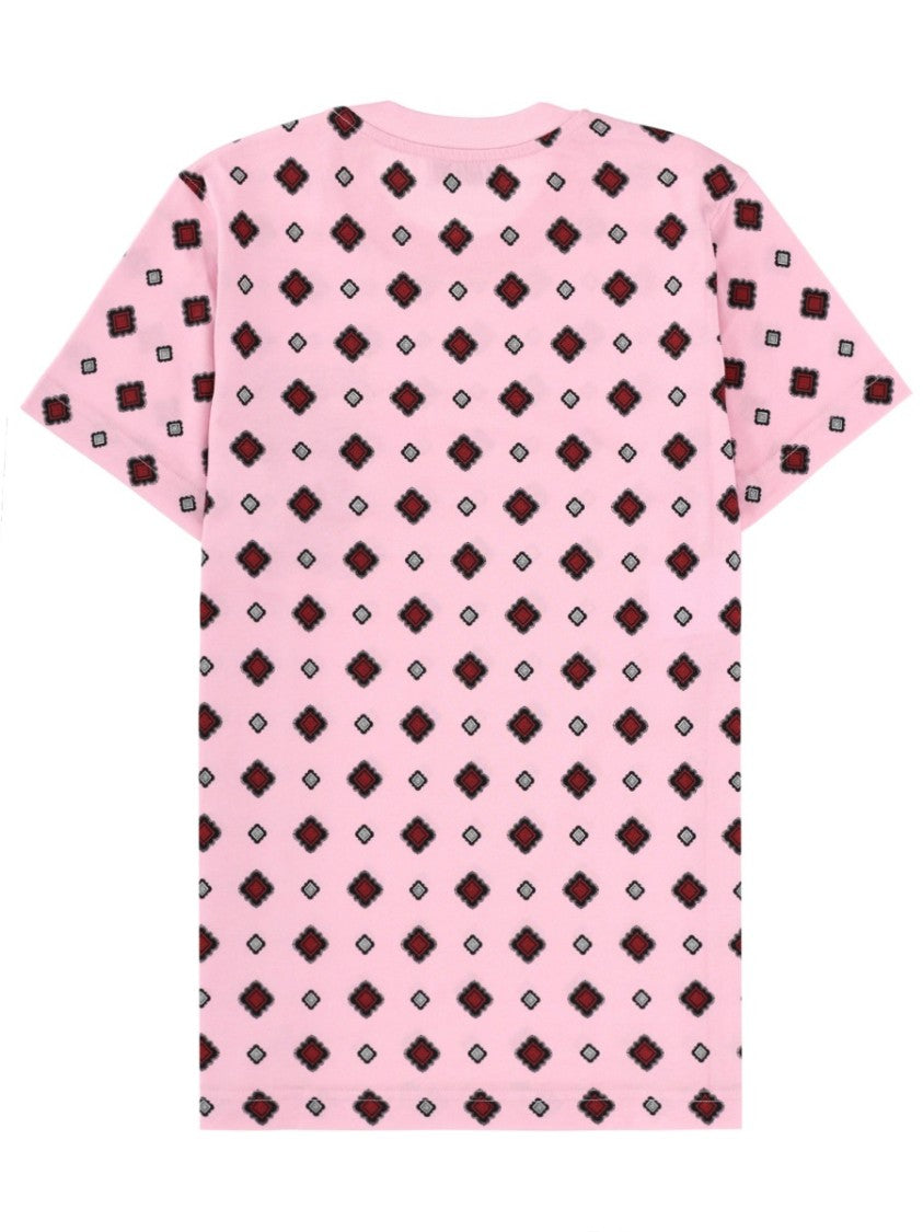Moschino Light Pink Diamond Pattern T-Shirt