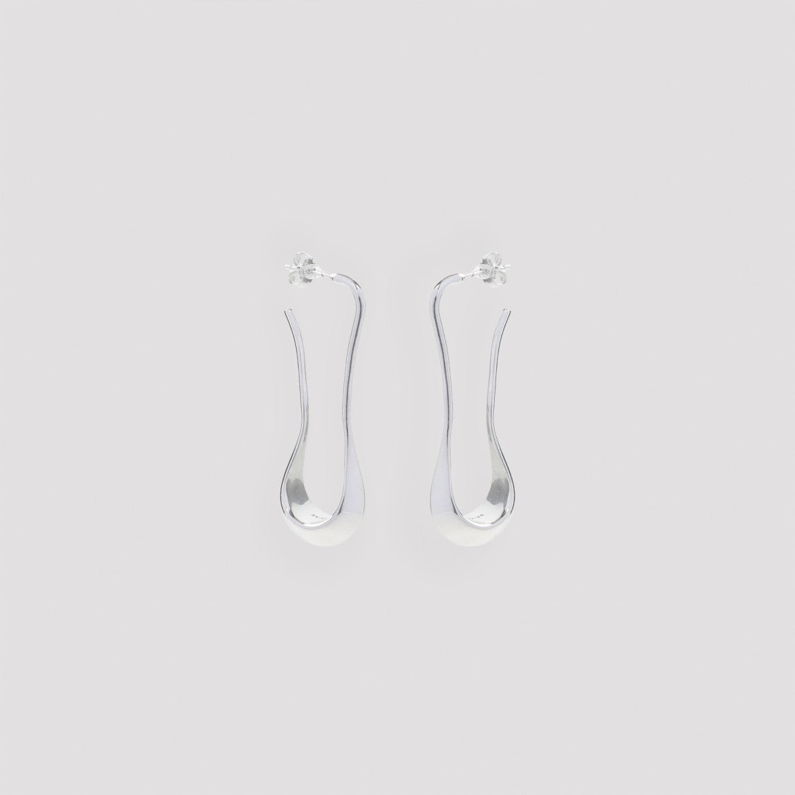 Lemaire Silver Drop Earrings With Signature Design
