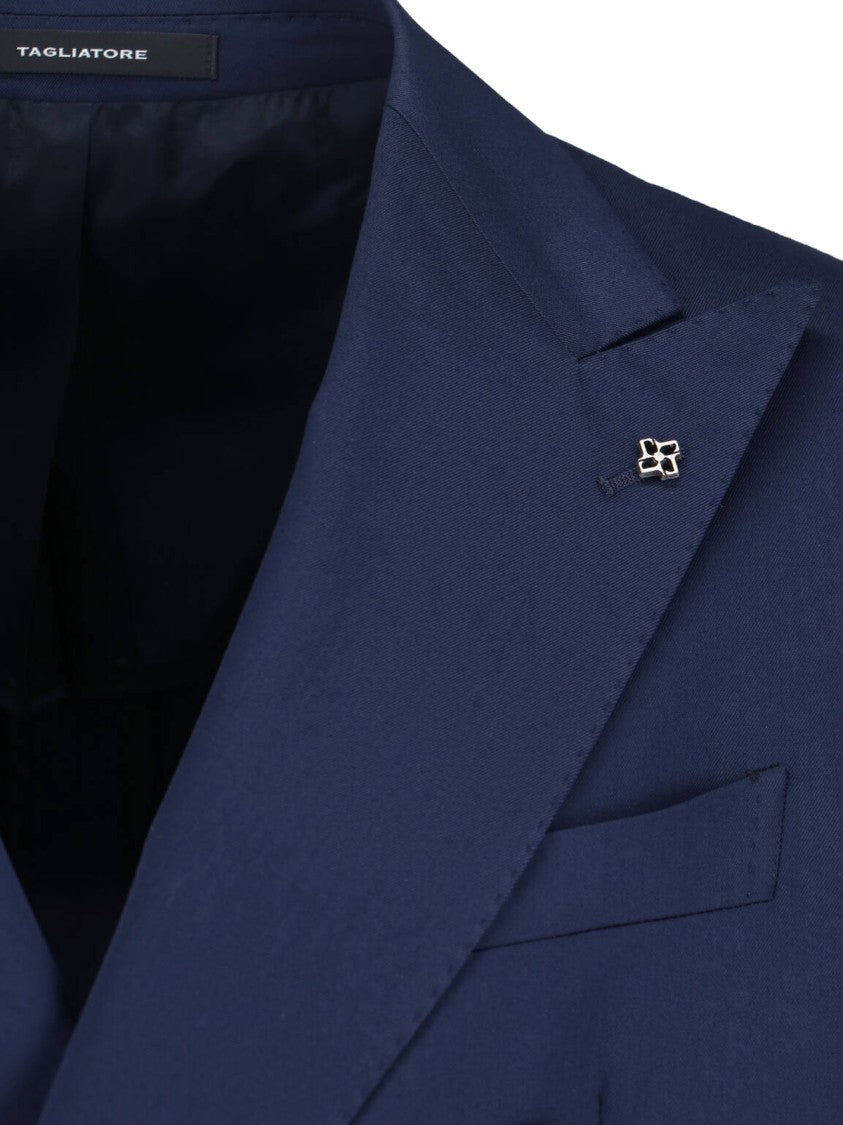 Tagliatore Tailored Black Dress With Notched Lapel
