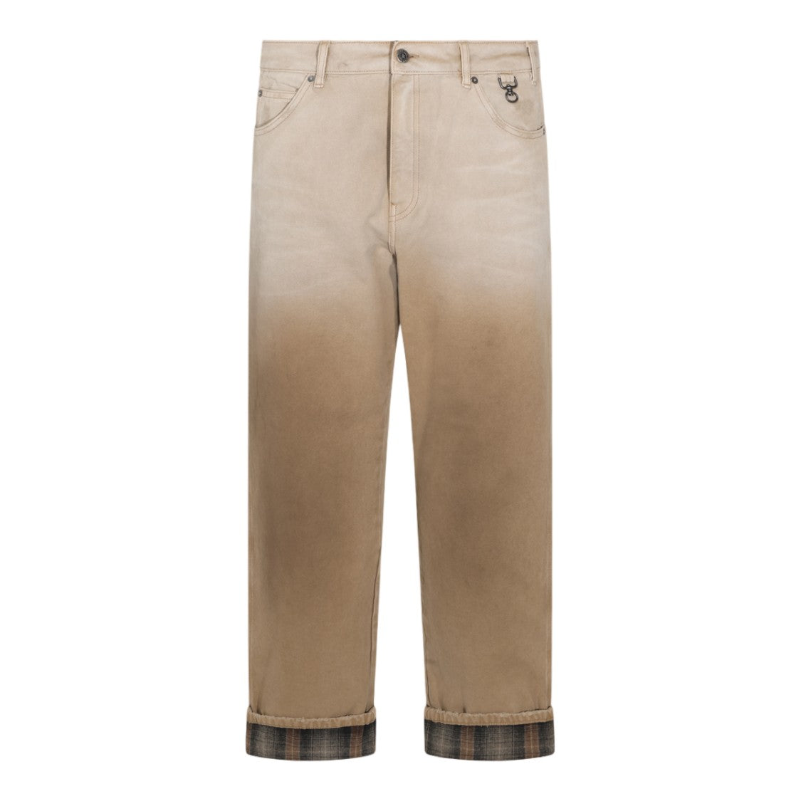 Golden Goose Straight-Leg Trousers With Gradient Design And Plaid Lining