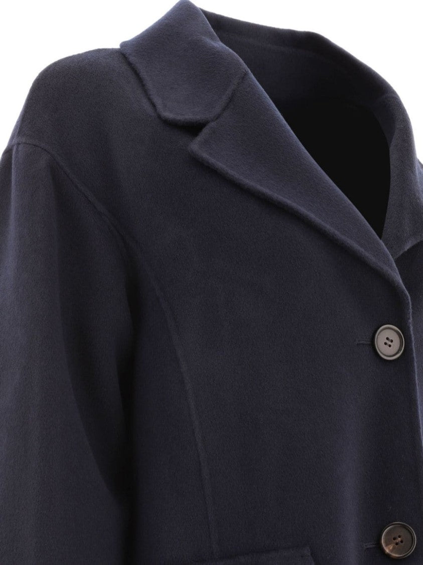 Max Mara Virgin Wool Coat With Button Closure And Front Pockets