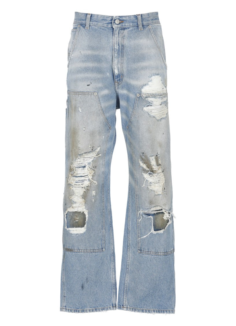 Mm6 By Maison Margiela Light Blue Cotton Jeans
