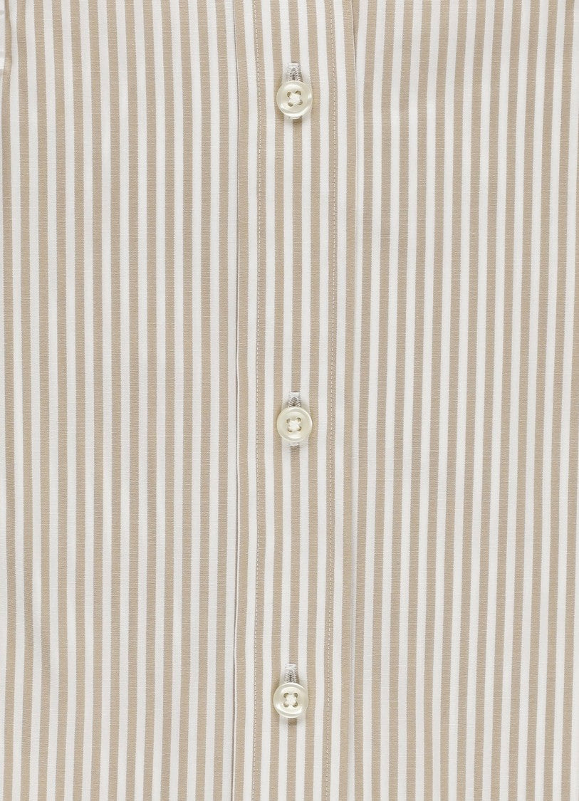 Polo Ralph Lauren Beige Striped Button-Down Cotton Shirt