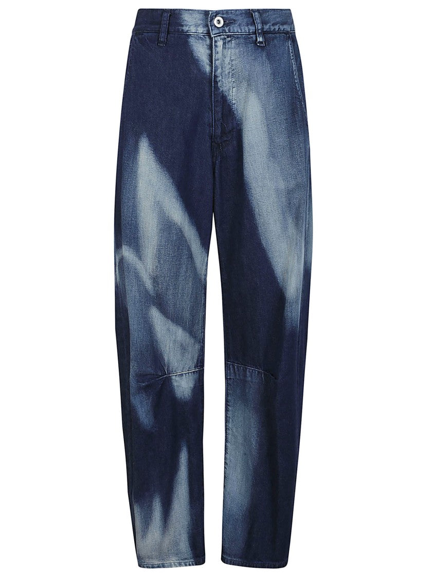 Yohji Yamamoto Wide-Leg Pants With Artistic Faded Pattern