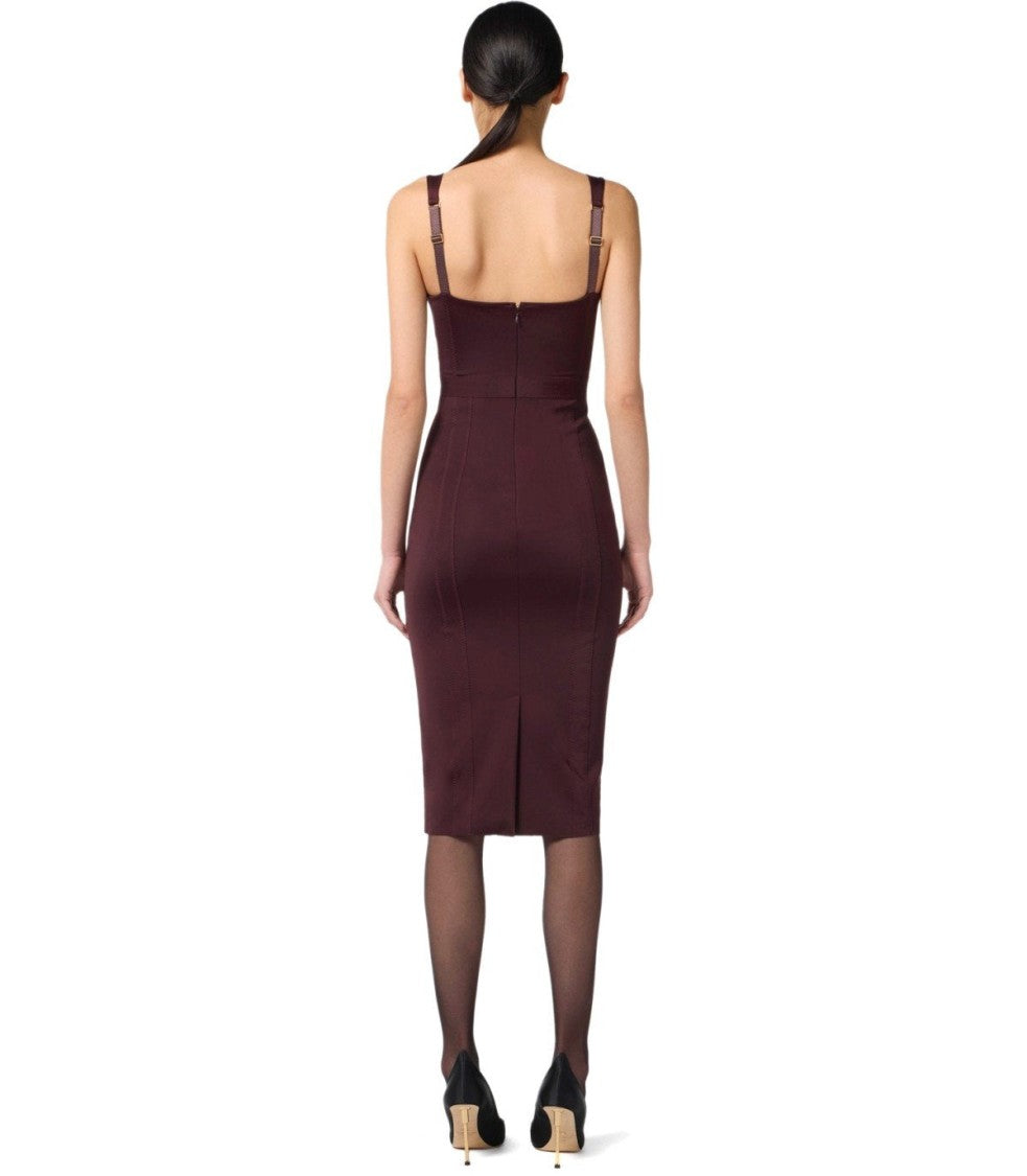 Elisabetta Franchi Merlot Bustier Sheath Dress