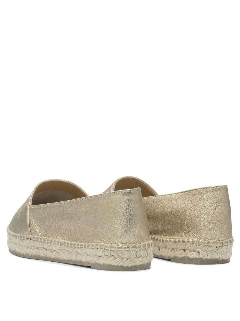 Castaner Metallic Leather Espadrilles With Braided Jute Trim