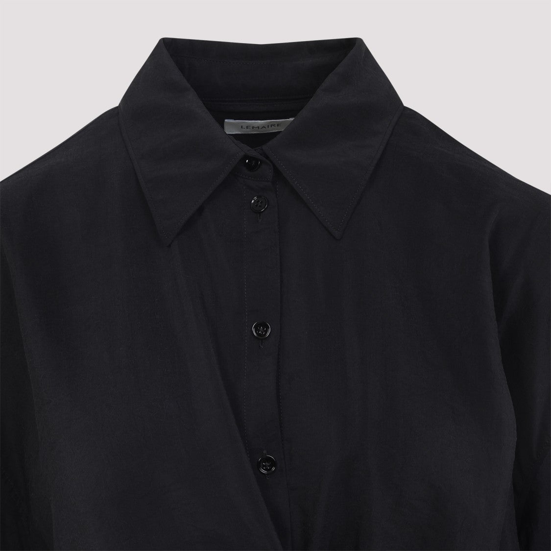 Lemaire Wrap-Design Silk Shirt With Classic Collar