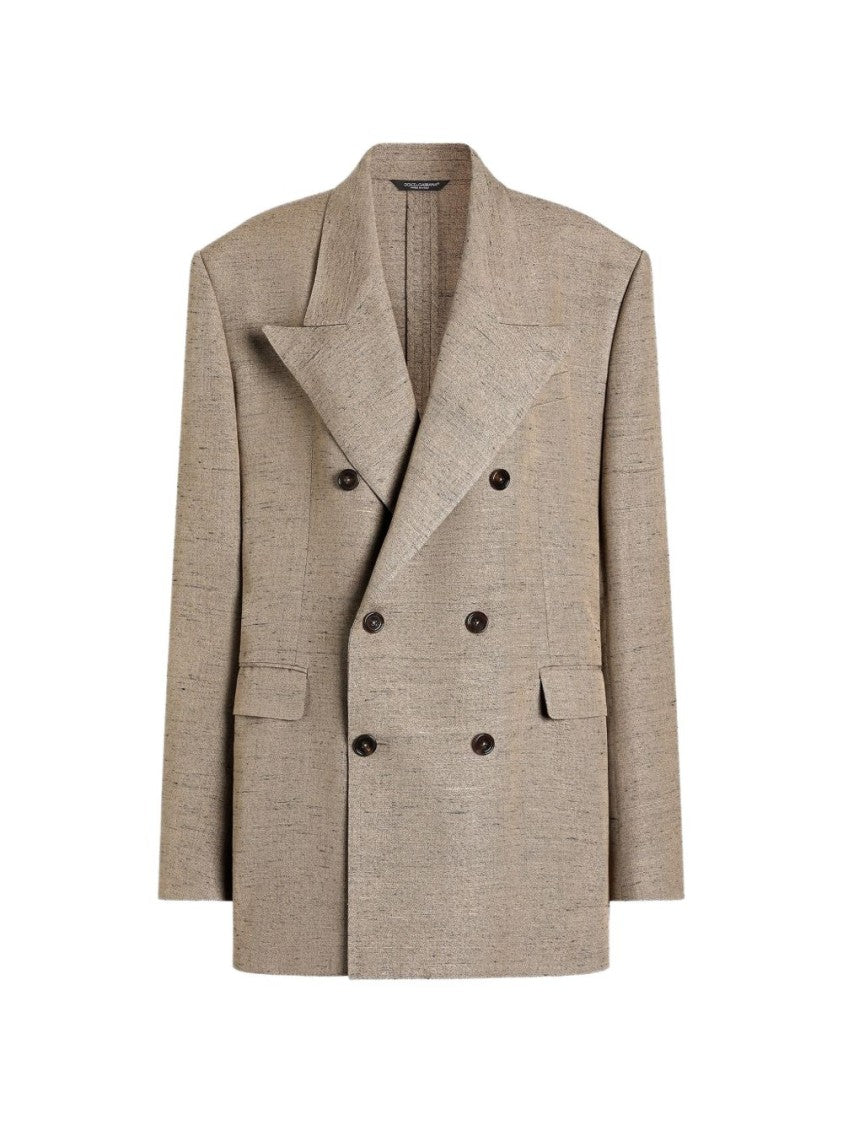 Dolce & Gabbana Double-Breasted Jacket With Structured Shoulders