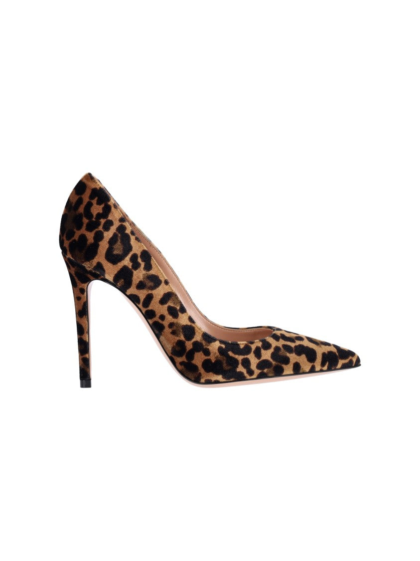 Gianvito Rossi Multicolor Velvet Animal Print Pumps With Stiletto Heel