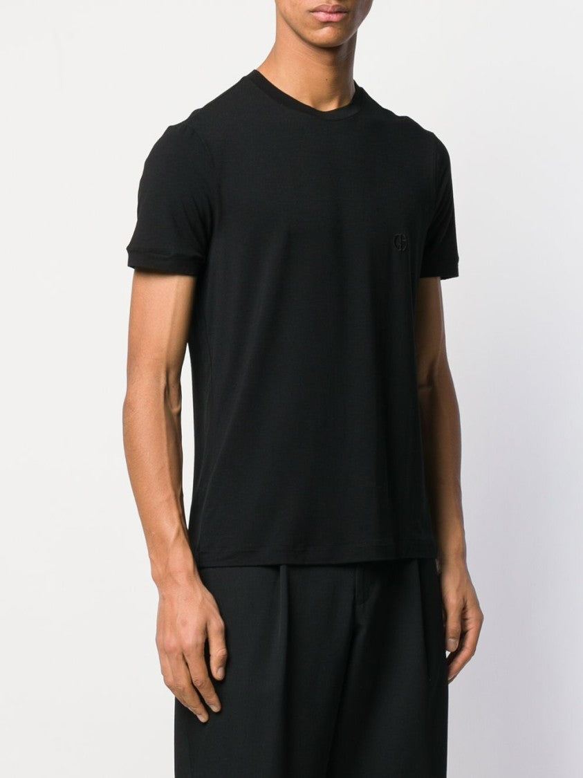 Giorgio Armani Short-Sleeve T-Shirt With Subtle Embroidered Logo