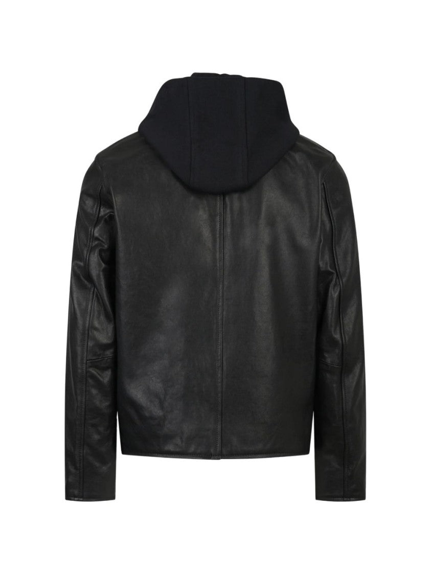 Dondup Hooded Biker Jacket With Zip Fastening And Minimalist Design