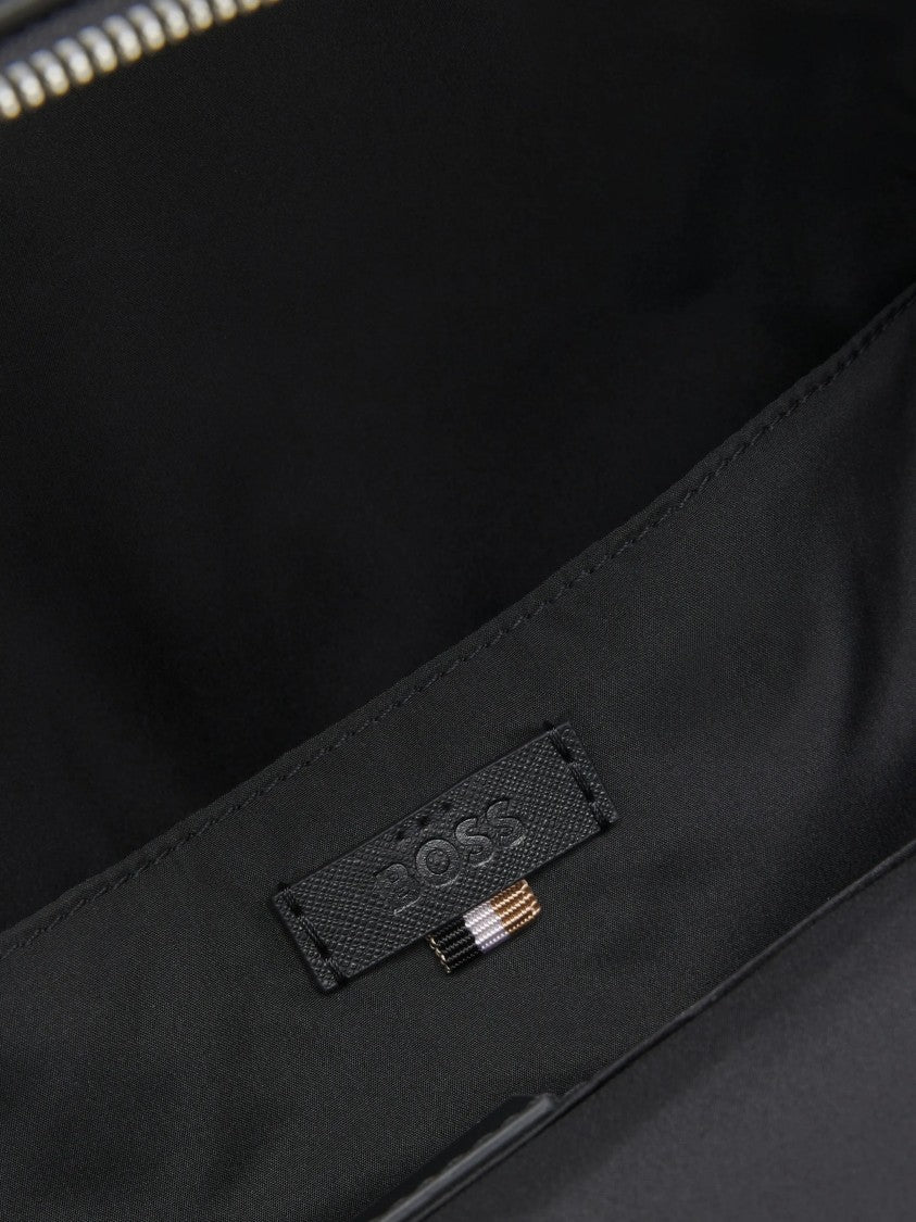 Hugo Boss Backpack In Matte Finish Bonded Leather