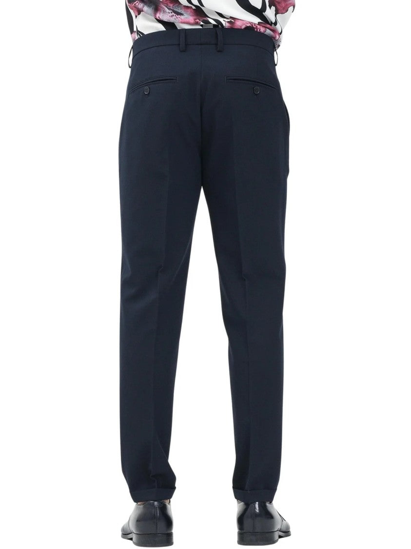 Patrizia Pepe Tailored Blue Trousers With Classic Design And Fluid Drape