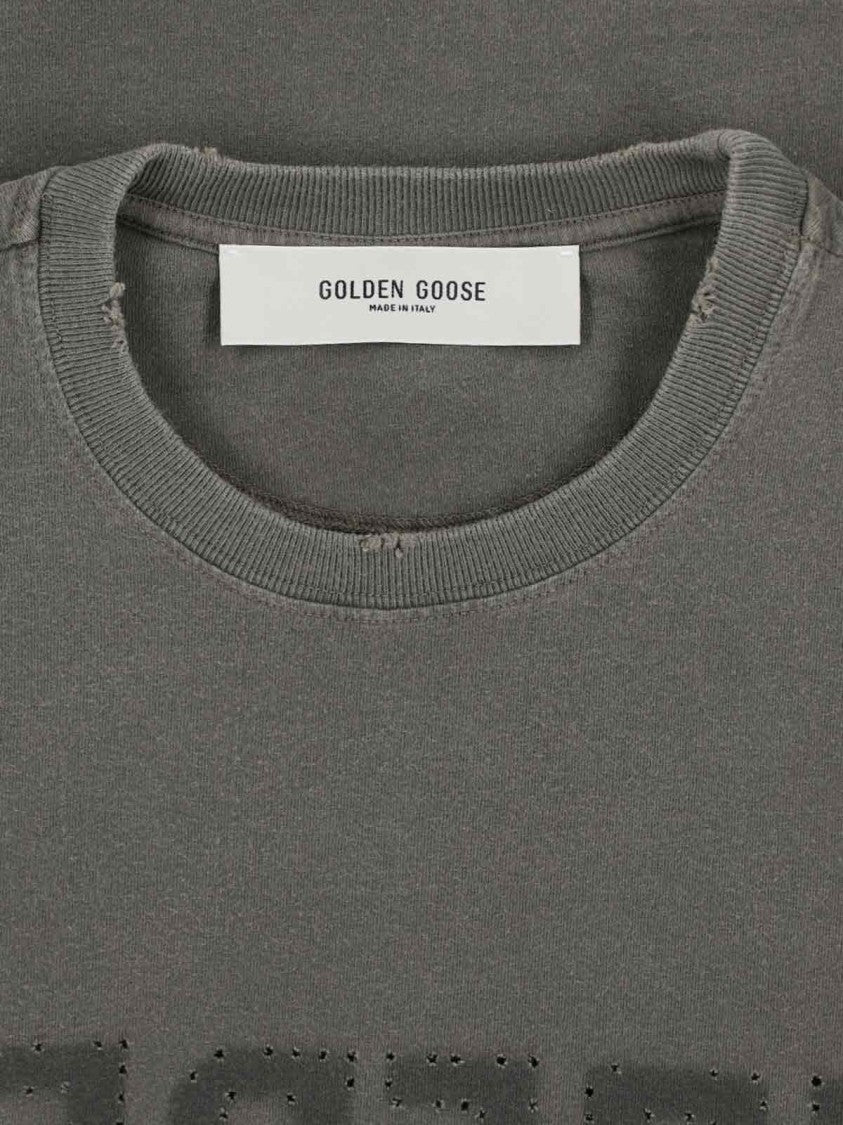 Golden Goose T-Shirt, In Green Cotton, Crew Neck
