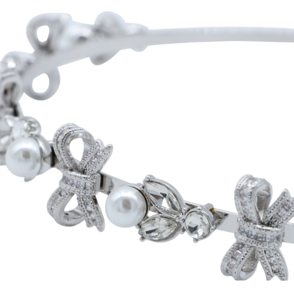 Self-Portrait Silver-Tone Headband With Bow-Shaped Embellishments