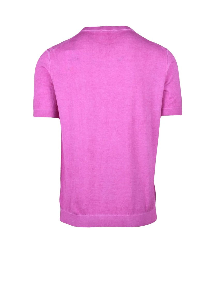 Manipur Fuchsia Short-Sleeve Cotton Sweater