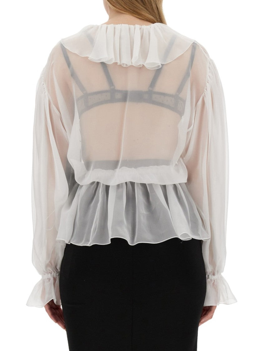 Dolce & Gabbana Chiffon Blouse With Ruffles