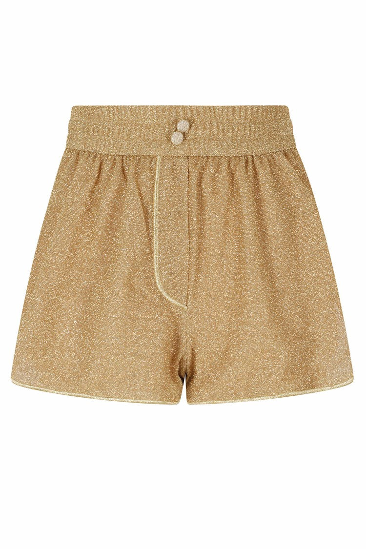 Oséree Gold Lumiere Shimmering Lurex Mini Boxer Shorts