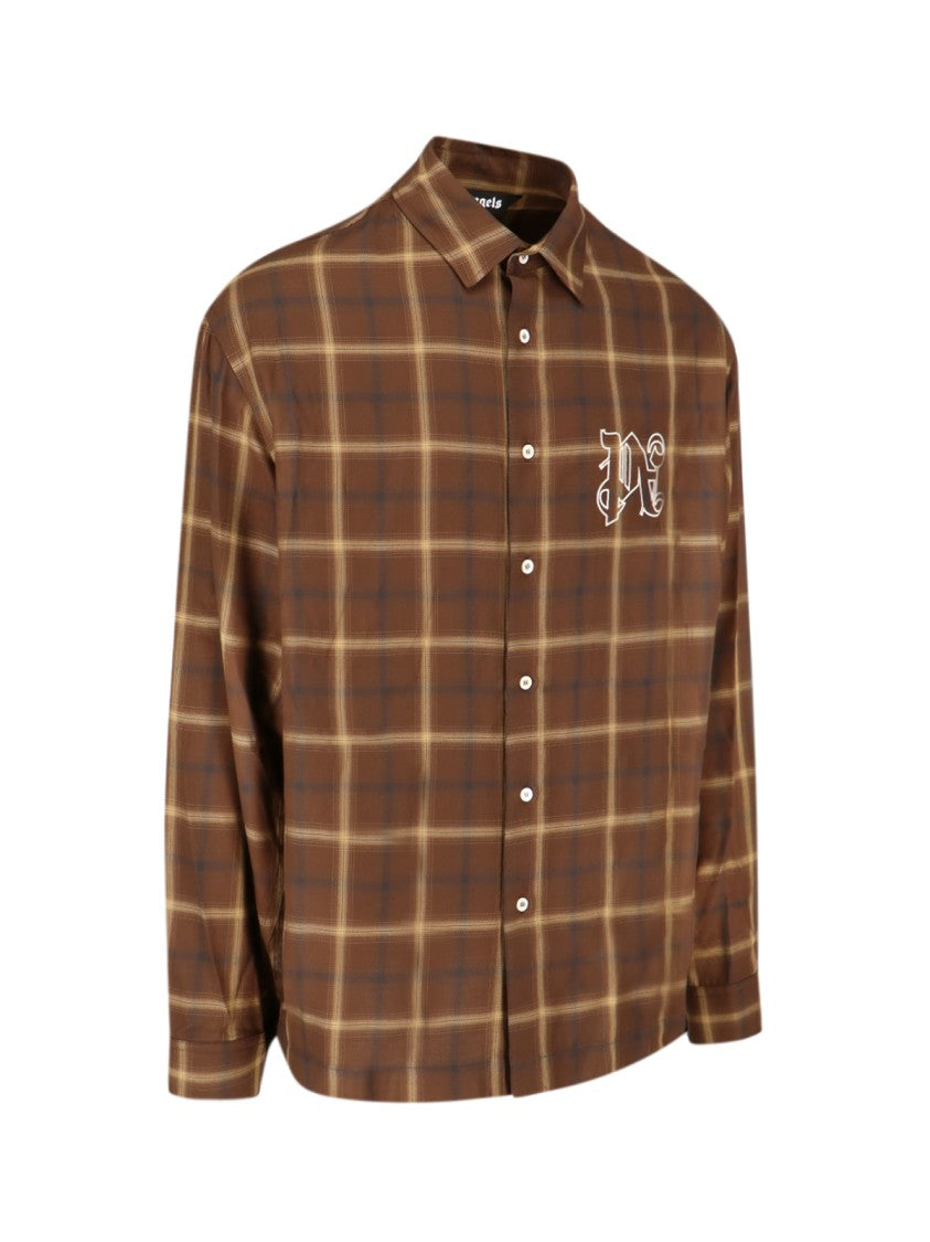 Palm Angels Checked Shirt – Brown