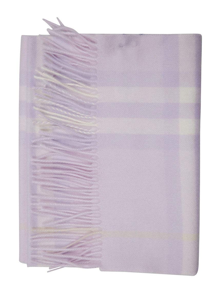 Burberry Cashmere Scarf With Subtle Plaid Pattern
